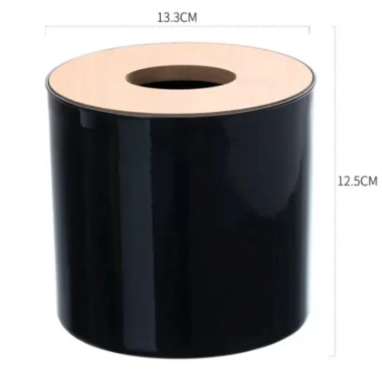 กล่องกระดาษทิชชู่ ทรงกลม สีดำ